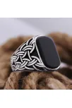 Siyah Oniks Taşlı Örme Desen İşlemeli Özel Seri Erkek Gümüş Yüzük Siyah Oniks Taşlı Örme Desen İşlemeli Özel Seri Erkek Gümüş Yüzük