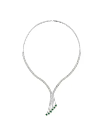 Celena Zümrüt Taşlı Bayan Gümüş Kolye