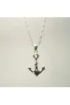 Gemi Çapası Gümüş Bayan Kolye Küçük Boy