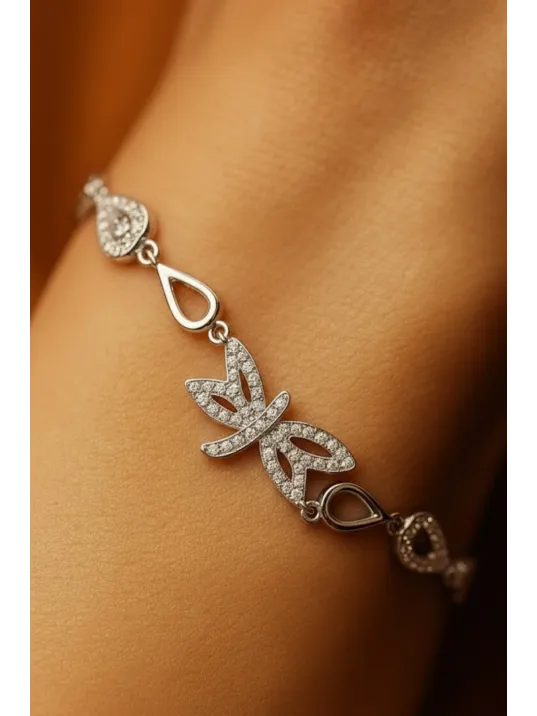 Kadın Gümüş Bileklik - Yusufçuk Model Damla Motifli Gümüş Bilezik Kadın Gümüş Bileklik - Yusufçuk Model Damla Motifli Gümüş Bilezik