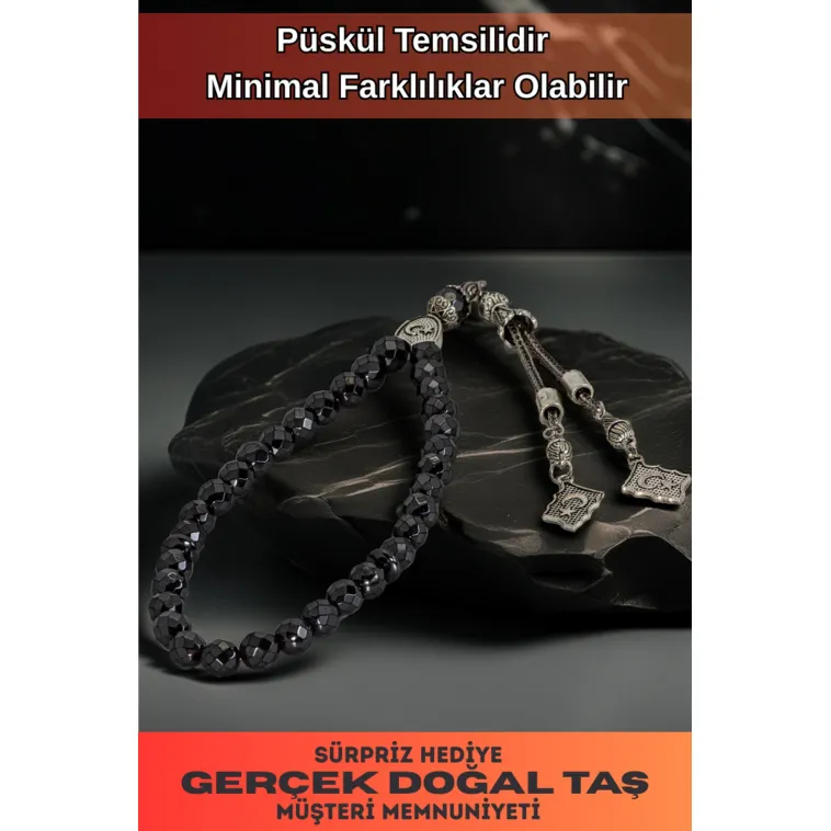 Erkek Doğal Taş Tespih - Doğal Faset Kesim Hematit Taşlı Ortaboy Tesbih Erkek Doğal Taş Tespih - Doğal Faset Kesim Hematit Taşlı Ortaboy Tesbih