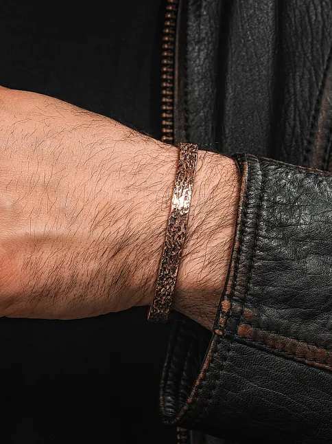 Ağaç Kabuğu Model Bakır Bileklik El Işçiliği Kelepçe Metal Kutu Doğal Taşlar Kadın Erkek Bilezik
