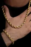Erkek Çelik Bileklik Kolye Set -22 Ayar Gerçek Altın Kaplama Sarmal Model Çelik Set Erkek Çelik Bileklik Kolye Set -22 Ayar Gerçek Altın Kaplama Sarmal Model Çelik Set