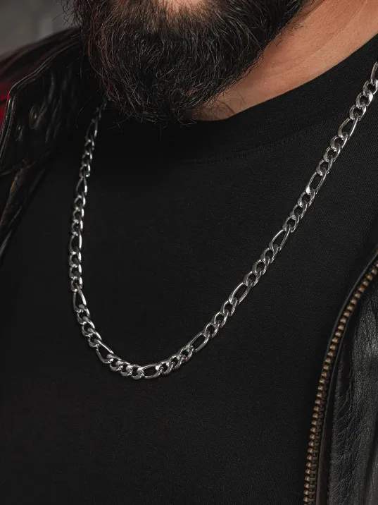 Erkek Çelik Kolye - 7.5 mm Figaro Zincir Model Erkek Kolye