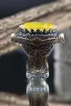 Sarı Paraiba Taşlı Lale Desenli Erkek Gümüş Yüzük GYZYZKEND10-SRI Sarı Paraiba Taşlı Lale Desenli Erkek Gümüş Yüzük GYZYZKEND10-SRI