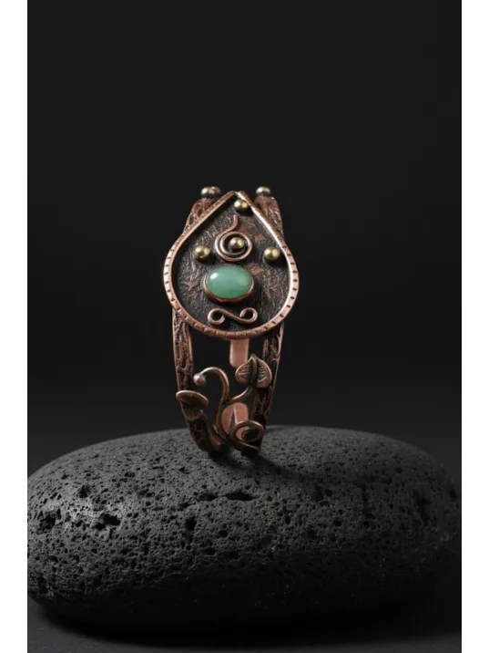 Kadın Bakır Bileklik - Yeşil Aventurin Taşlı Damla Model Kadın Bilezik Metal Kutu ve Doğal Taşlar Kadın Bakır Bileklik - Yeşil Aventurin Taşlı Damla Model Kadın Bilezik Metal Kutu ve Doğal Taşlar