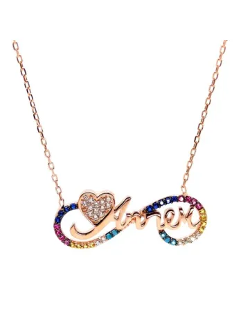 Kalp Ve Sonsuzluk Annem Gümüş Kolye Zincir