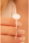 Kadın Gümüş Bileklik - El Yapımı Gümüş Elips Motifli Kadın Bileklik Kelepçe