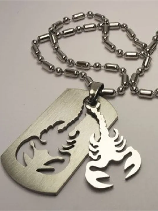 316l Paslanmaz Çelik Akrep Burcu Erkek Çelik Kolye