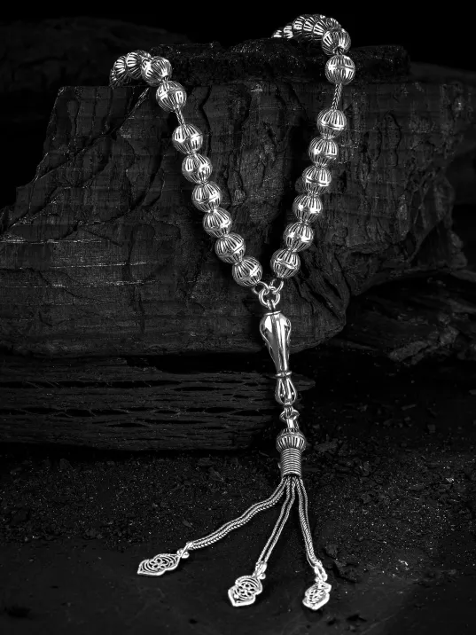 Erkek Tesbih - Hicran Oksitli 925 Ayar Gümüş Erkek Tespih Orta Boy 29gr Erkek Tesbih - Hicran Oksitli 925 Ayar Gümüş Erkek Tespih Orta Boy 29gr