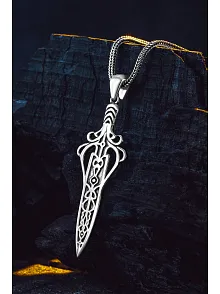 Erkek 925 Ayar Gümüş Viking Kılıcı Kolye Spartalı Savaşçı Temalı Özel Tasarım