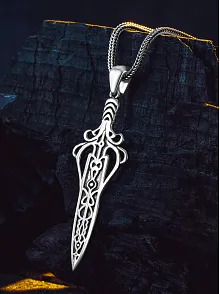 Erkek 925 Ayar Gümüş Viking Kılıcı Kolye Spartalı Savaşçı Temalı Özel Tasarım