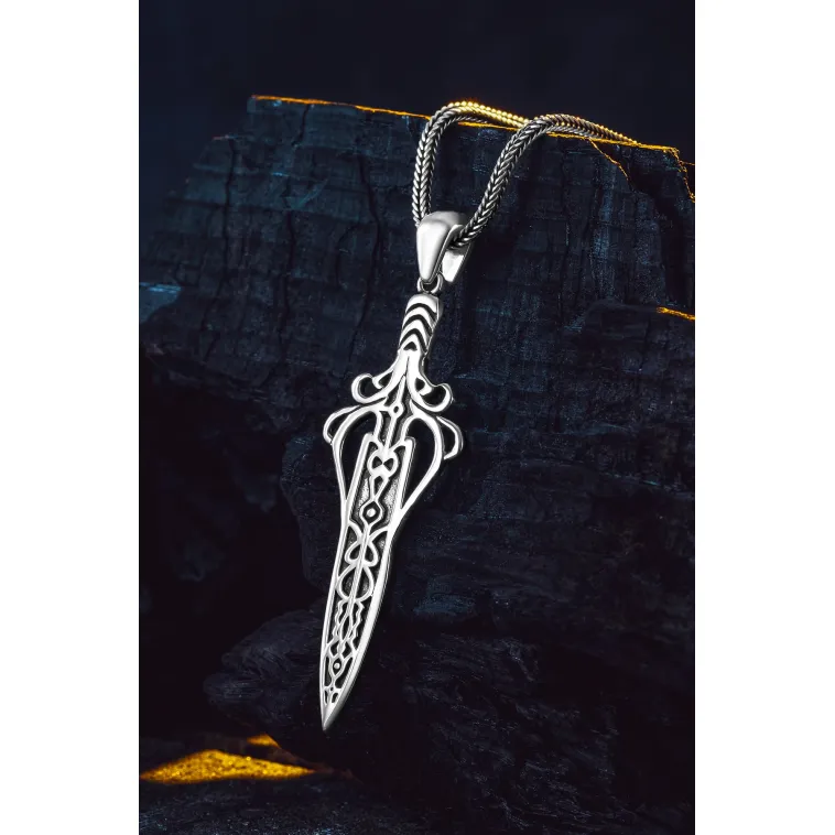 Erkek 925 Ayar Gümüş Viking Kılıcı Kolye Spartalı Savaşçı Temalı Özel Tasarım Erkek 925 Ayar Gümüş Viking Kılıcı Kolye Spartalı Savaşçı Temalı Özel Tasarım