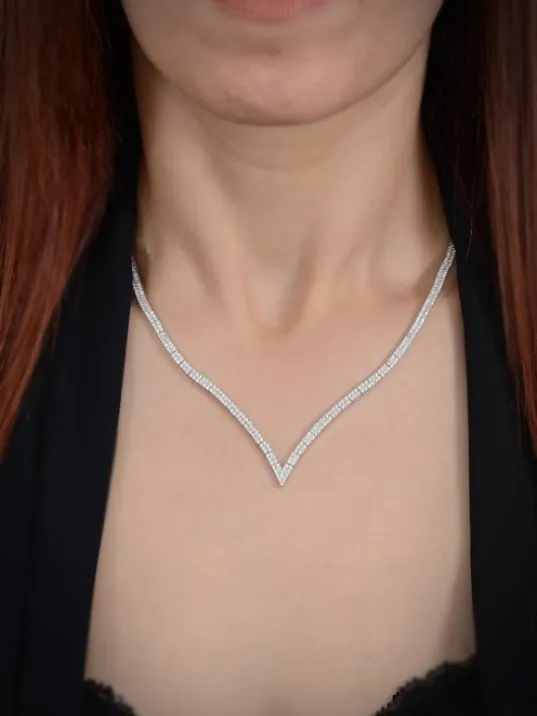 Eftalya Bayan Gümüş Su Yolu Set - Kolye, Bileklik, Küpe, Yüzük