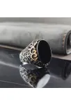 Dalga Desen Siyah Oniks Taşlı Erkek Gümüş Yüzük GYZGMSPGUMU Dalga Desen Siyah Oniks Taşlı Erkek Gümüş Yüzük GYZGMSPGUMU