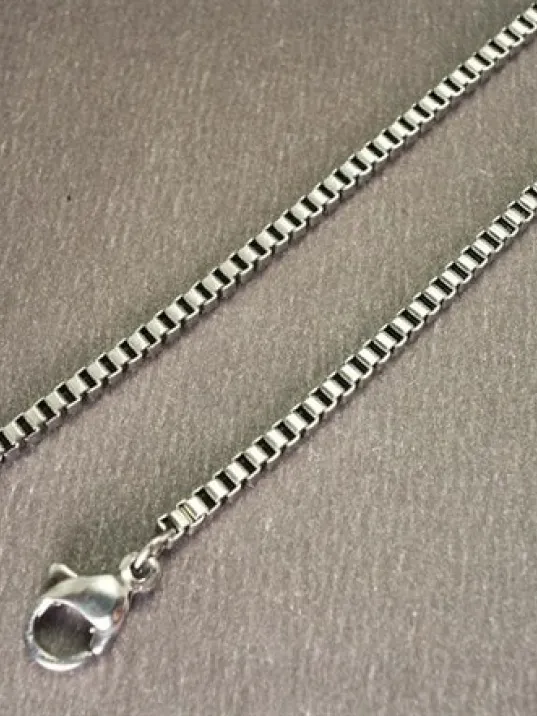 316L Paslanmaz Çelik Erkek Kolye Zincir 2mm İnce Kutu Model