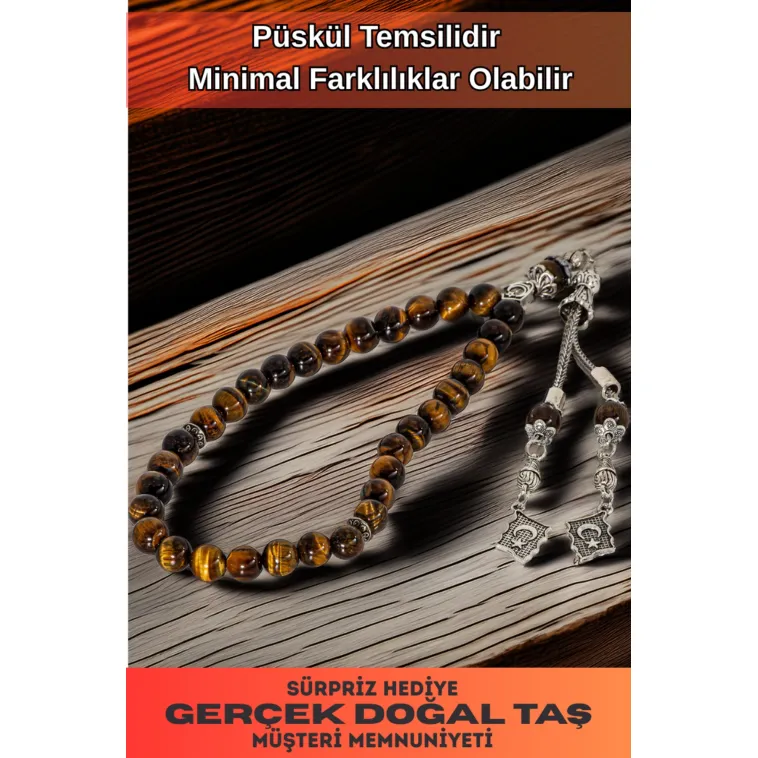 Erkek Doğal Taş Tespih - Doğal Kaplangözü Taşlı Ortaboy Tesbih Erkek Doğal Taş Tespih - Doğal Kaplangözü Taşlı Ortaboy Tesbih