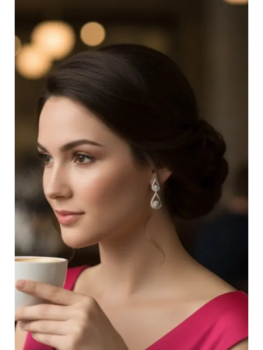 Damla Su Yolu Gümüş Küpe