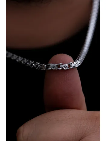 Erkek Çelik Kolye - Pullu Model Çelik Kolye