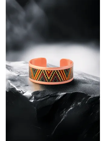 Kadın Bakır Bileklik Yüzük Set - Kira Model Özel Baskı Metal Kutu Ve Kuvars Taşı