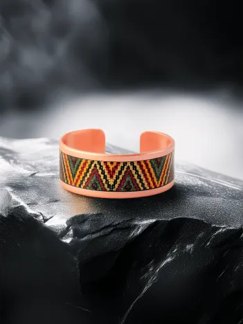 Kadın Bakır Bileklik Yüzük Set - Kira Model Özel Baskı Metal Kutu Ve Kuvars Taşı