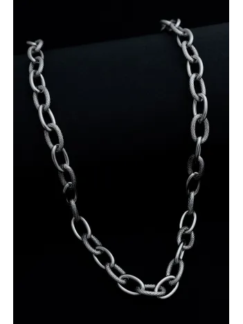 Kadın Çelik Kolye - Desenli Halka Model 316L Çelik Kolye Ömür Boyu Kararmaz Paslanmaz Kadın Çelik Kolye - Desenli Halka Model 316L Çelik Kolye Ömür Boyu Kararmaz Paslanmaz