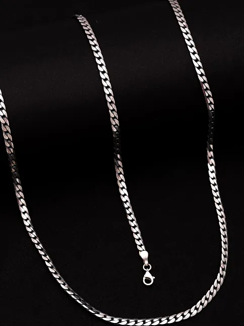 Erkek Gümüş Kolye Bileklik Set - 925 Ayar 4 mm Oksitli Ezme Gurmet Zincir Gümüş Kolye Bileklik Set