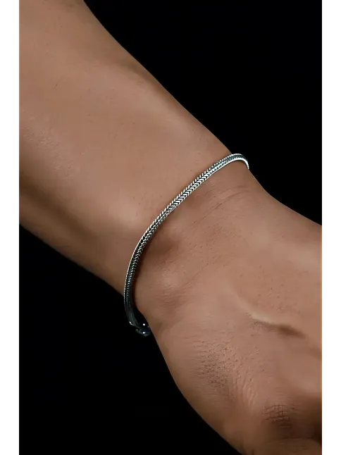 Erkek Gümüş Bileklik - 2.2 mm Tilki Kuyruğu Model Gümüş Bileklik