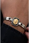 Erkek Gümüş Bileklik - Çift Kral Model Aslan Motifli Gümüş Bileklik