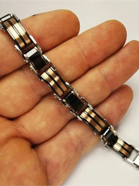 ÇELİK ERKEK BİLEKLİK KÜNYE KRİSTAL İNCE KİBAR MODEL