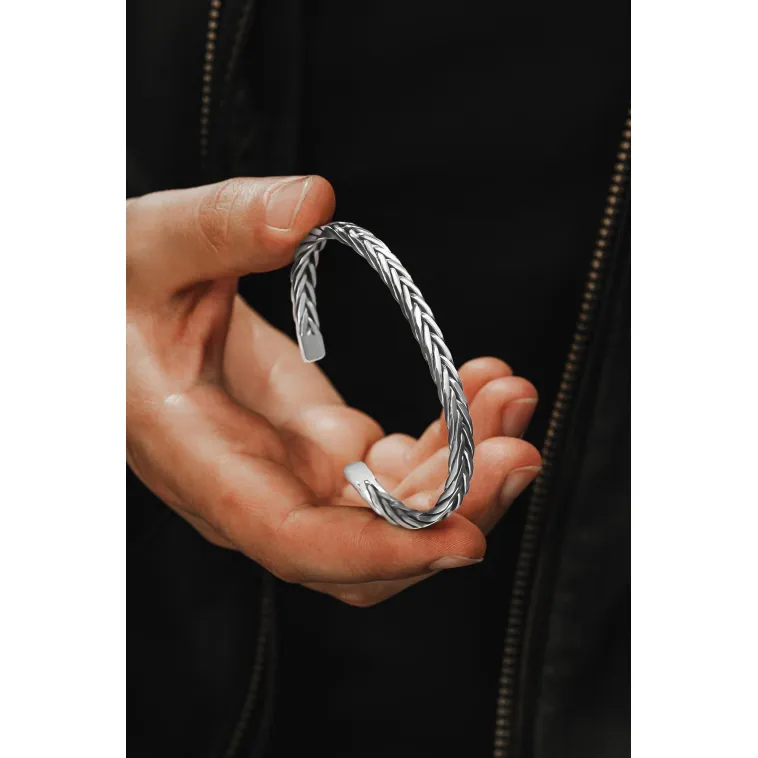 Erkek Gümüş Bileklik - El Yapımı Finn Model Erkek Bileklik Kelepçe Her Bileğe Uyar Erkek Gümüş Bileklik - El Yapımı Finn Model Erkek Bileklik Kelepçe Her Bileğe Uyar