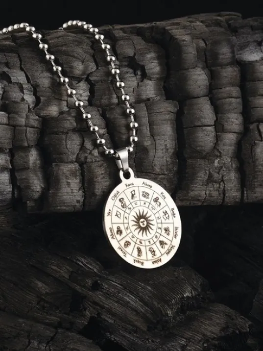 Aslan Burcu Kolyesi Kadın Erkek Çelik Kolye Top Zincir CKLASLANBRC-GMS