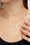 Kadın Gümüş Kolye - Swarovski Taşlı Zirconia Ay Motifli Kadın Kolye Kadın Gümüş Kolye - Swarovski Taşlı Zirconia Ay Motifli Kadın Kolye