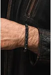 Erkek Kadın Doğal Taş Bileklik - Siyah Hematit Doğal Taşlı Makrome Yuvarlak Model 2 Unisex Bileklik