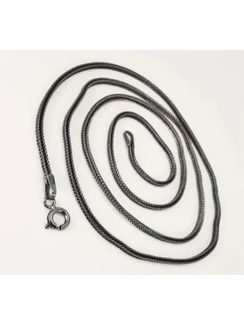 Tilkikuyruğu Gümüş Erkek Kolye Zincir Özel Oksitlenmiş İnce Model