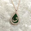 Zirkon Taşlı Damla Model Rose Renk Vav Harfi Gümüş Kolye Zirkon Taşlı Damla Model Rose Renk Vav Harfi Gümüş Kolye