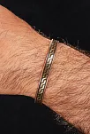 Erkek Kadın Bakır Bileklik - Altın Kaplama Hakiki Deri Omega Desenli Mıknatıslı Metal Kutu Doğal