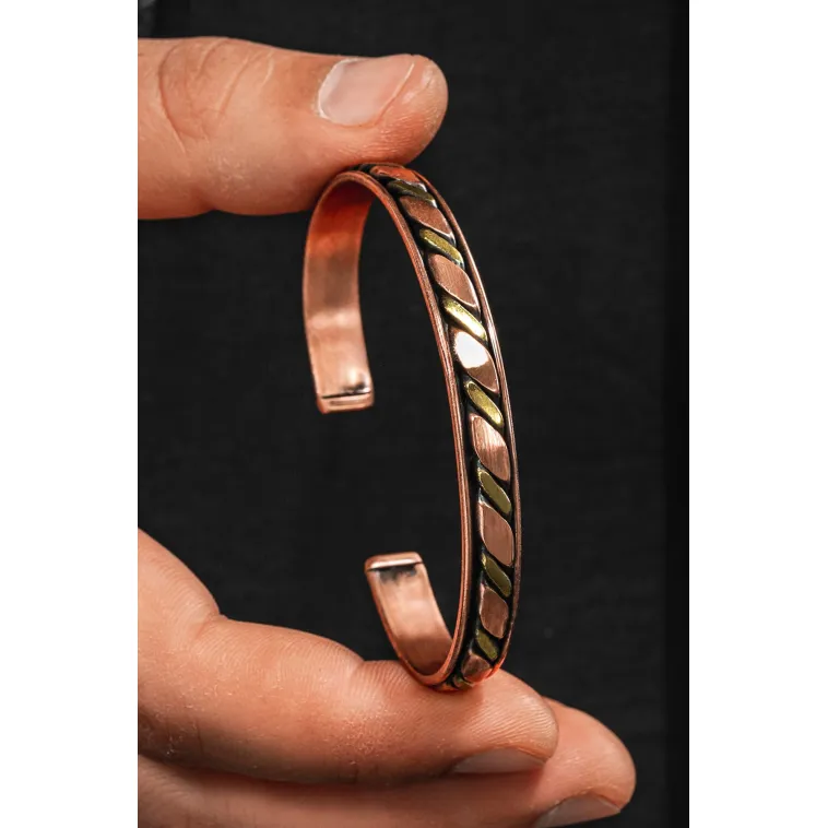 Copper Drop Bakır Kelepçe Bilezik Erkek Kadın Doğal Taşlı ve Metal Kutulu Copper Drop Bakır Kelepçe Bilezik Erkek Kadın Doğal Taşlı ve Metal Kutulu