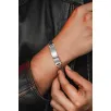 Erkek Gümüş Bileklik - İsim Yazılan 2.8 mm Çift Yuvarlak Kral Zincir Erkek Bileklik
