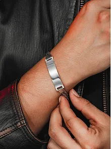 Erkek Gümüş Bileklik - İsim Yazılan 2.8 mm Çift Yuvarlak Kral Zincir Erkek Bileklik