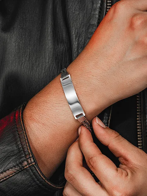 Erkek Gümüş Bileklik - İsim Yazılan 2.8 mm Çift Yuvarlak Kral Zincir Erkek Bileklik