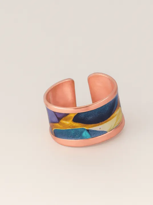 Kadın Bakır Bileklik Yüzük Set - Diana Model Özel Baskı Metal Kutu Ve Kuvars Taşı