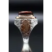Kehribar Taşlı Ayyıldız Bayrak İşlemeli 925 Ayar Erkek Gümüş Yüzük Kehribar Taşlı Ayyıldız Bayrak İşlemeli 925 Ayar Erkek Gümüş Yüzük