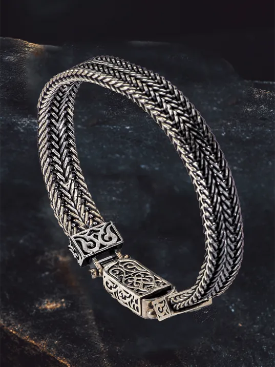 Erkek Gümüş Bileklik - Uzak Şehir Dizisi Cihan Albora Bilekliği Çift Sıra Yassı Tilki Kuyruğu Künye Erkek Gümüş Bileklik - Uzak Şehir Dizisi Cihan Albora Bilekliği Çift Sıra Yassı Tilki Kuyruğu Künye