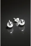 Kadın Gümüş Küpe - 7 mm 925 Ayar Gümüş Top Küpe