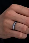 Erkek Gümüş Yüzük - 925 Ayar Bombeli Snake Model Gümüş Alyans Yüzük