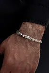 Erkek Gümüş Bileklik - 6mm Parçalı Parlak Euro Kral Gümüş Bileklik