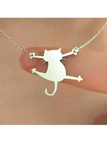 Kadın Kedi Model 925 Ayar Gümüş Kolye (14 Şubat Sevgililer Günü Hediyesi)