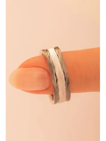 Kadın Gümüş Yüzük - 925 Ayar Bombeli Snake Model Gümüş Alyans Yüzük