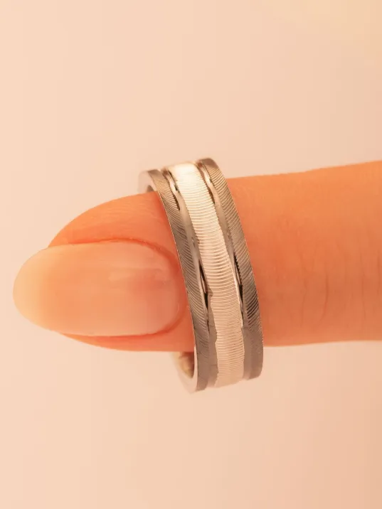 Kadın Gümüş Yüzük - 925 Ayar Bombeli Snake Model Gümüş Alyans Yüzük